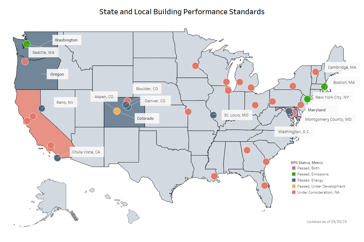 Map of State and Local Adoption of Building Performance Standards