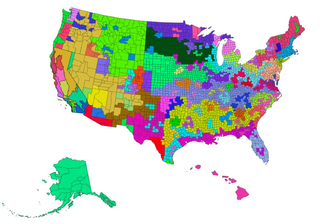 Geographic clusters by county