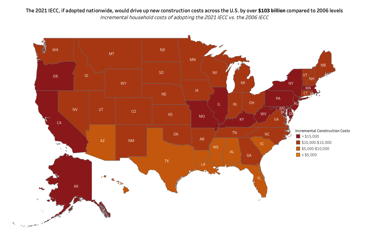 Energycodes Residential SF IECC 21 Costs and Paybacks Map