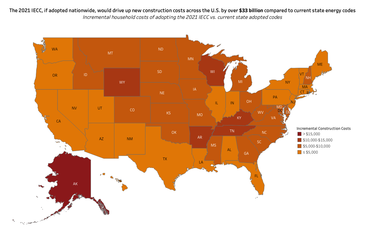 Energycodes Residential SF IECC 21 State Costs and Paybacks Map